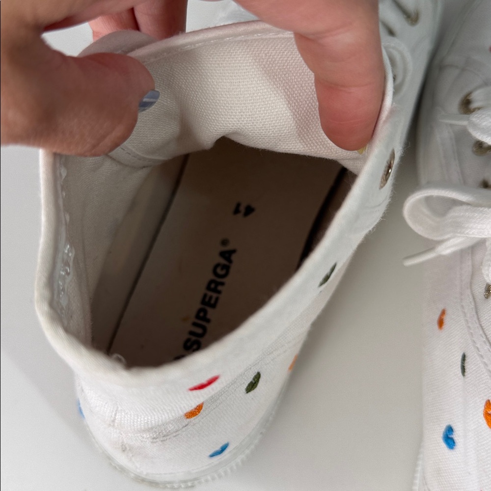 Superga 2795 little hearts embroidery high top converse sneakers 41 - Picture 10 of 11